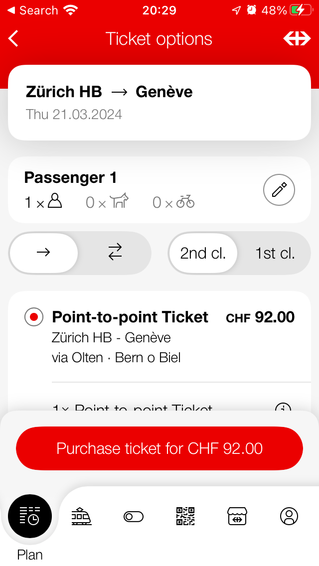 SBB app does not recognise I have the Swiss Half Fare Card
