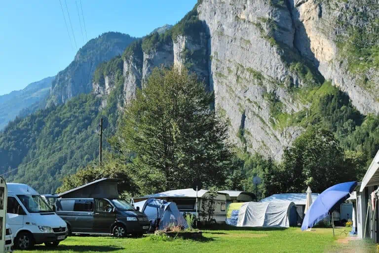 Campsite in the Aare Gorge area, Meiringen
