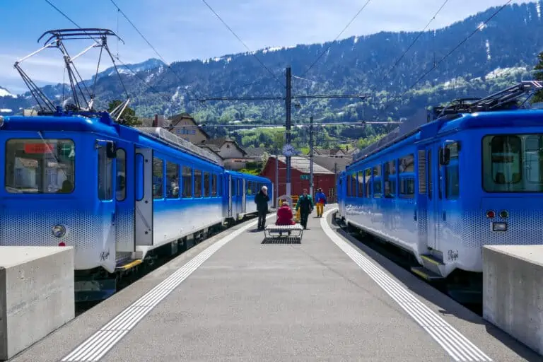 Züge zur Rigi am Bahnhof Arth-Goldau