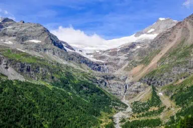 Palügletscher südlich des Berninapasses in Graubünden