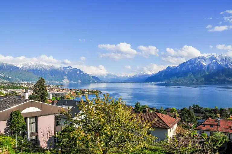 Lake Geneva seen from Corseaux in spring