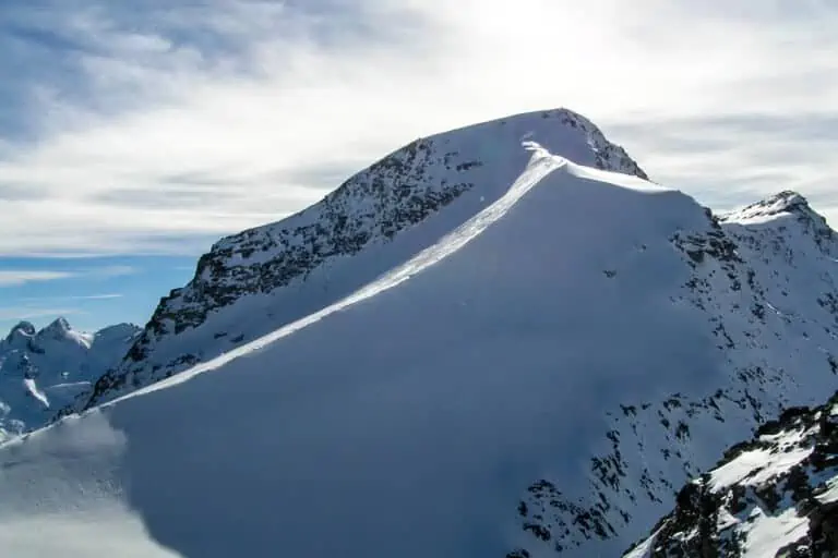 Top of Mount Corvatsch in winter