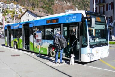 From the Engelberg rail station, you can either walk or take a bus to the Titlis valley station.