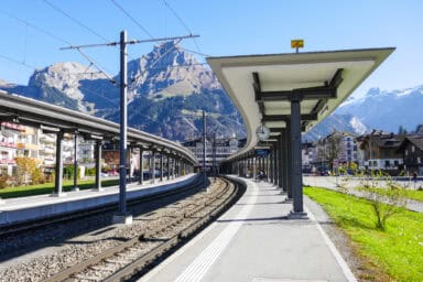 The small rail station of Engelberg.