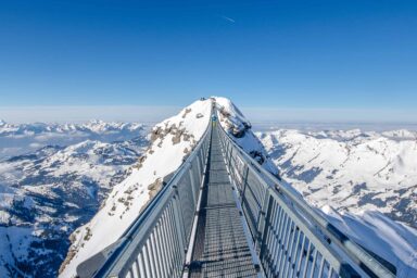Peak Walk suspension bridge at Glacier 3000