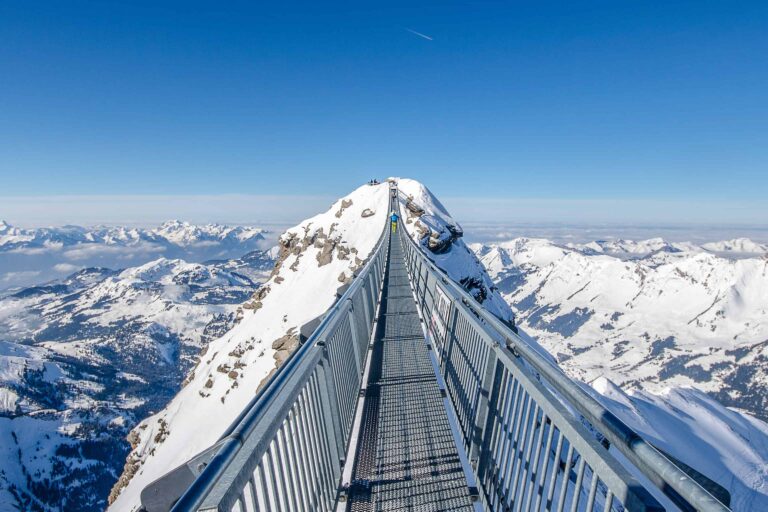 Peak Walk suspension bridge at Glacier 3000