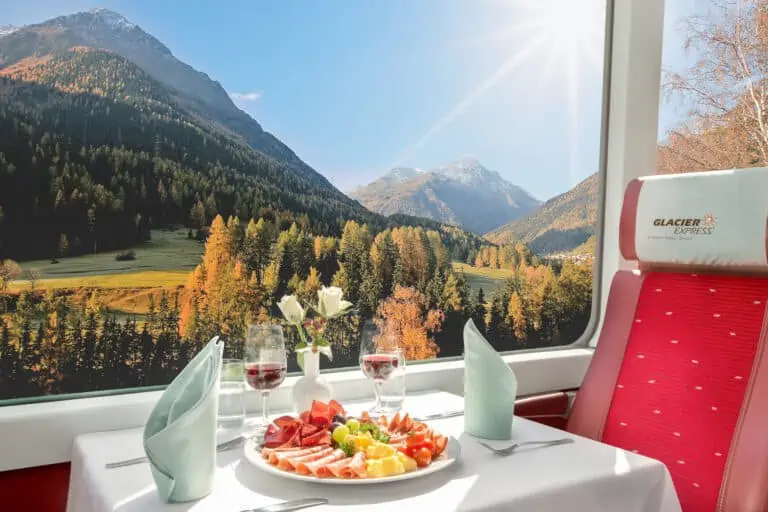 Swiss cheese platter in the Glacier Express