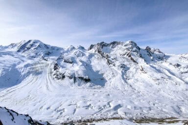 The Dufourspitze and surrounding mountains seen from Gornergrat.