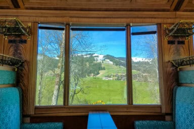 Views from a 1st class GoldenPass Belle Époque coach.