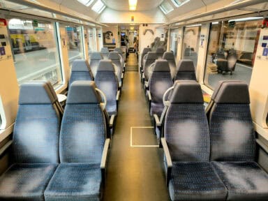 2nd class on board the Luzern-Interlaken Express.