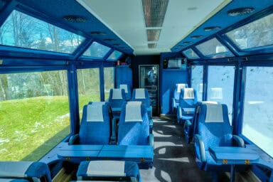 1st class carriage on the GoldenPass Panoramic.