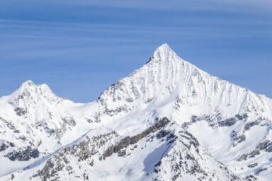 Snowy Weisshorn seen from Gornergrat.
