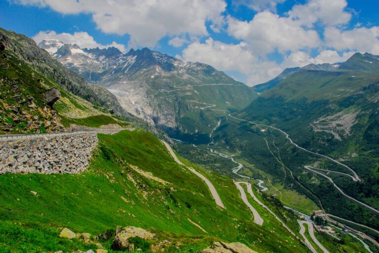 The winding road of the Grimsel Pass