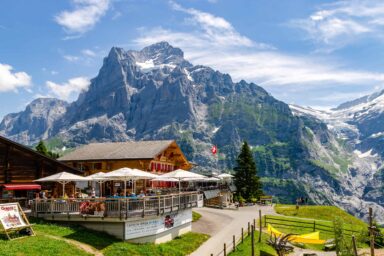 Alpinhotel Bort above Grindelwald with Wetterhorn