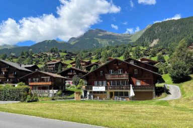 Swiss wooden chalets in Grindelwald