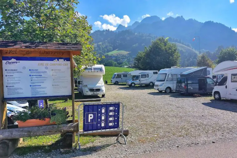 Camper site in the Gruyères region