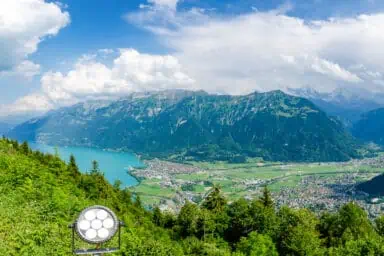 Harder Kulm - panoramic view over Lake Brienz and Bernese Alps