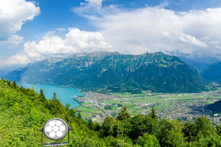 Harder Kulm - panoramic view over Lake Brienz and Bernese Alps