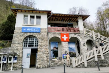 The valley station of the Harder Kulm funicular in Interlaken.