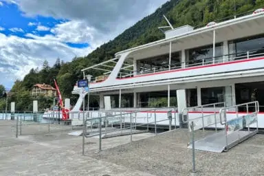 Boat for lake Brienz waiting near Interlaken Ost