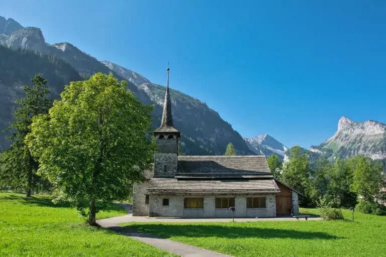 Church in Kander valley near Kandersteg