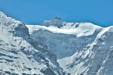 Jungfraujoch building, seen from Kleine Scheidegg