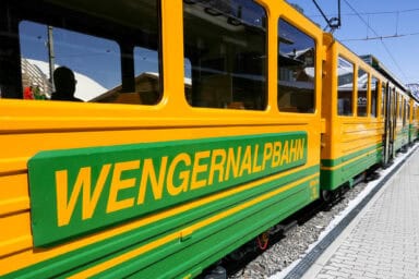 Wengernalpbahn train at Kleine Scheidegg.