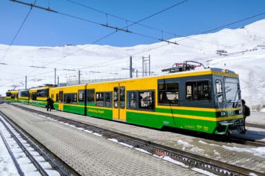 Wengernalpbahn train at Kleine Scheidegg.
