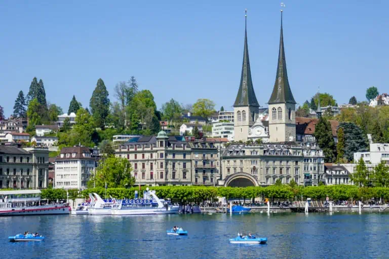 The Lucerne lakefront with the St. Leodegar church