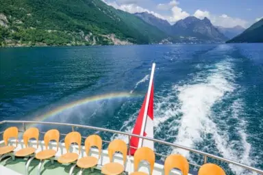 Ferry crossing Lake Lugano between Gandria and Lugano