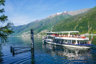 Passenger ferry leaving from the Brissago Islands