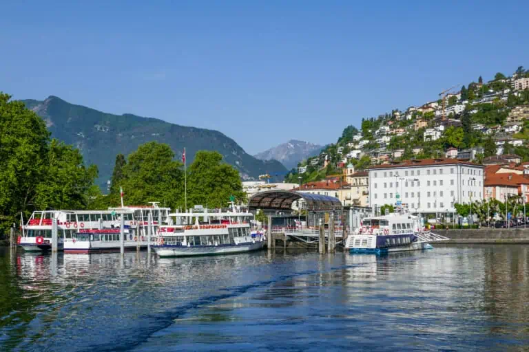 The quay and boat dock of Locarno
