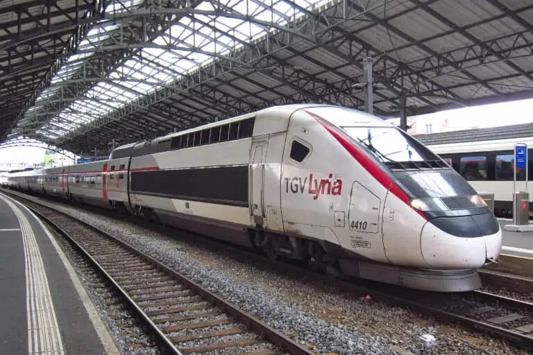 TGV Lyria train at Lausanne rail station