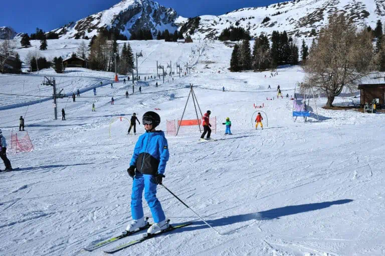 Beginner and kids' ski piste at Les Mosses