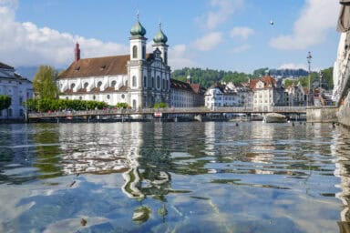 The River Reuss and Jesuit Church in Lucerne.