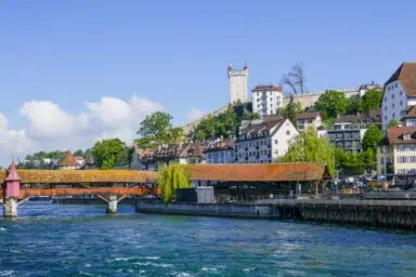 Spreuer Bridge and town wall in Lucerne