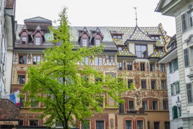 Lucerne has several old squares with decorated facades.