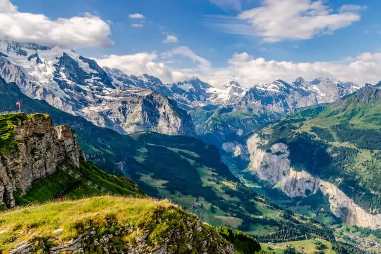 Jungfrau, Breithorn, Tschingelhorn and Lauterbrunnen valley from Männlichen