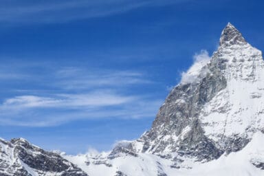 Up-close view of the Matterhorn from the Matterhorn Glacier Ride cableway.