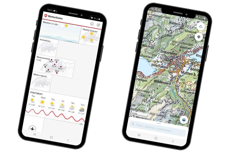 Phones with Swiss weather and travel apps