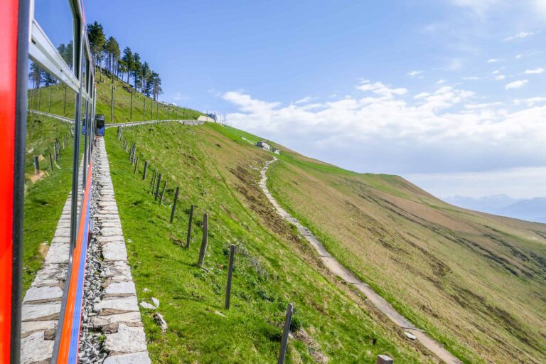 View from train to Monte Generoso, southern Lake Lugano