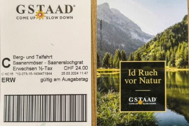 Return tickets with rail pass discount from Saanenmöser to Saanerslochgrat.