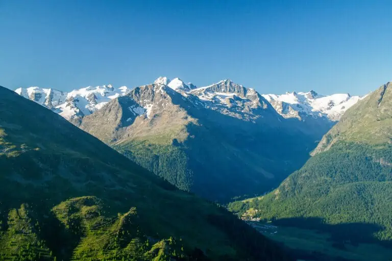 Bernina mountain range from Muottas Muragl