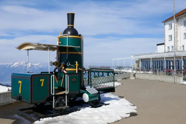 Old locomotive of Rigi railways at Rigi Kulm