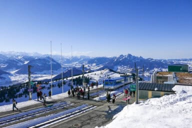 The Rigi Kulm station in late November with plenty of fresh snow.