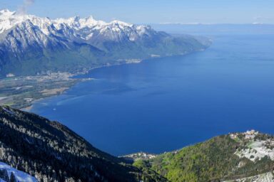 Lake Geneva and mountains seen from Rochers-de-Naye