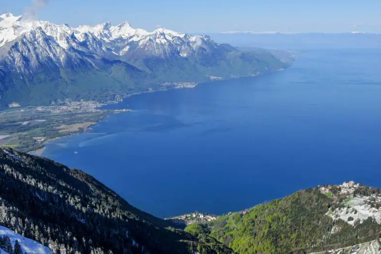 Lake Geneva and mountains seen from Rochers-de-Naye