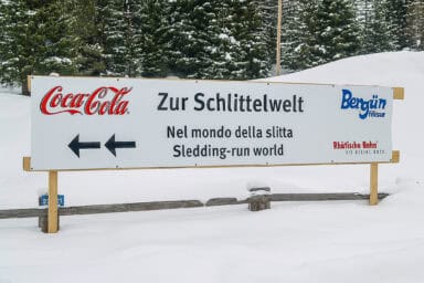 Directions to the Preda-Bergün sled run.