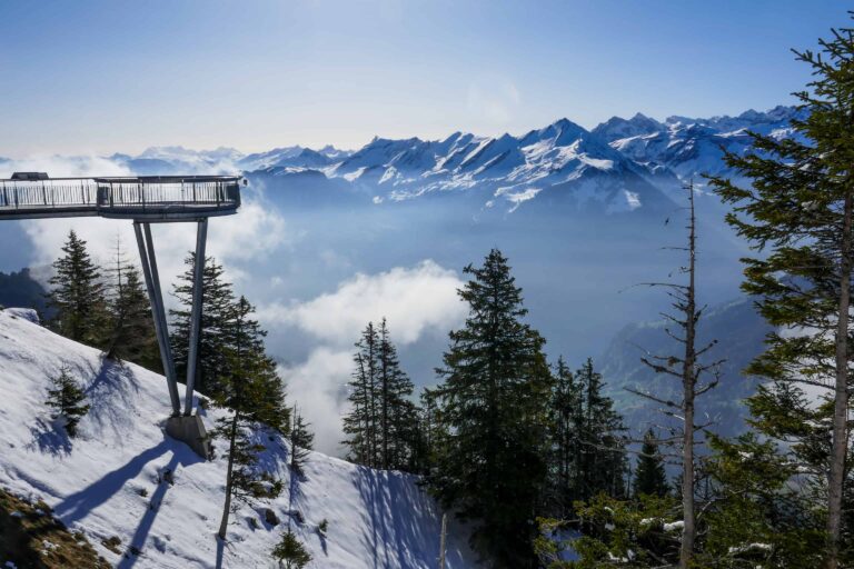 Central Swiss Alps seen from Stanserhorn in spring