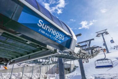 Between Sunnegga and Blauherd, there's a combined gondola and chairlift route.